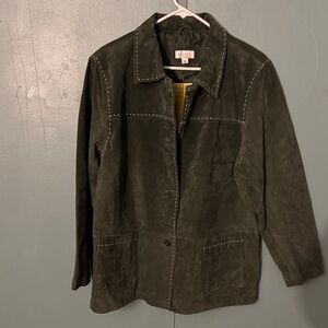 Denim&Co Olive Leather Jacket